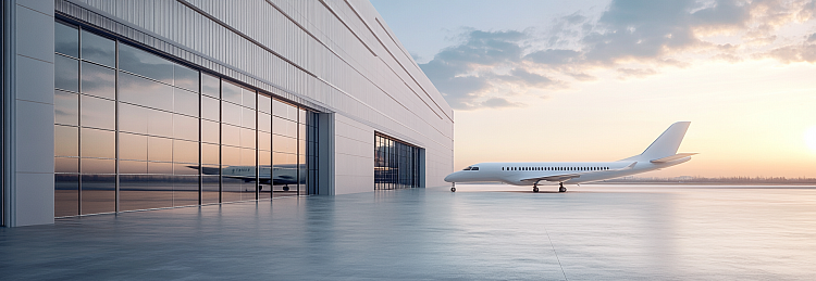 Hangar complex building at Levashovo airfield, St. Petersburg, Russia
